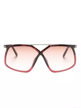 TOM FORD Eyewear солнцезащитные очки в массивной оправе, красный