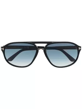 TOM FORD Eyewear солнцезащитные очки в массивной оправе, черный