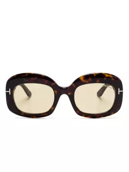 TOM FORD Eyewear солнцезащитные очки в оправе черепаховой расцветки, коричневый