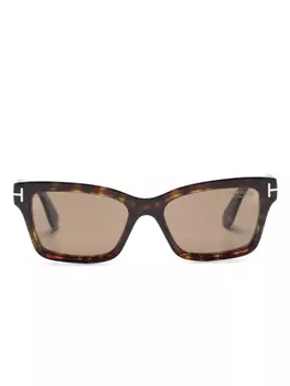 TOM FORD Eyewear солнцезащитные очки в прямоугольной оправе, коричневый