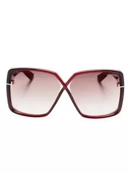 TOM FORD Eyewear солнцезащитные очки Yvonne в массивной оправе, красный