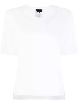 TOM FORD футболка с боковым разрезом, нейтральный цвет