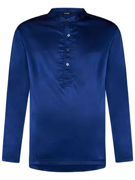 TOM FORD Henley пижамная футболка с длинными рукавами, синий