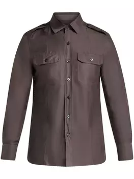 TOM FORD хлопковая рубашка, коричневый