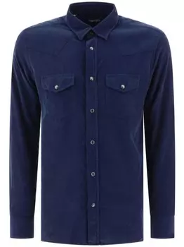 TOM FORD хлопковая вельветовая рубашка, синий