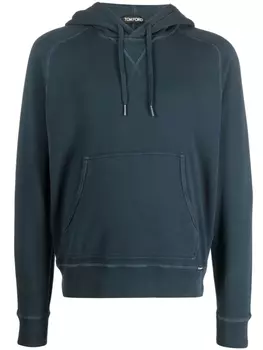 TOM FORD худи с кулиской и эффектом потертости, синий