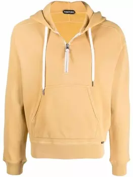 TOM FORD худи с воротником на молнии, желтый