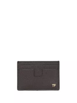 TOM FORD картхолдер из зернистой кожи, коричневый