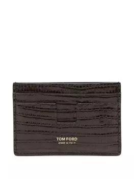 TOM FORD картхолдер с логотипом, коричневый