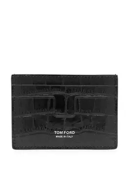 TOM FORD картхолдер с принтом под крокодила, черный