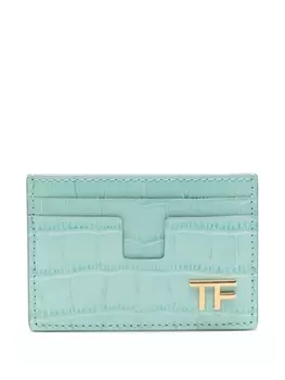 TOM FORD картхолдер с тиснением под кожу крокодила, синий