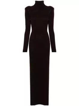 TOM FORD кашемировое платье макси, коричневый