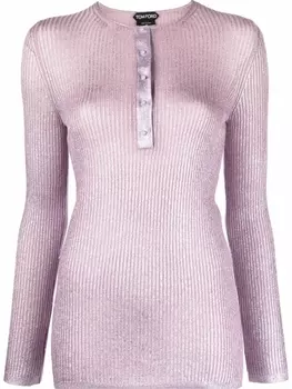 TOM FORD кашемировый топ в рубчик, фиолетовый