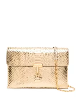 TOM FORD клатч Monarch с тиснением под кожу питона, золотистый