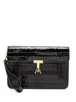 TOM FORD клатч Portfolio с тиснением под кожу крокодила, черный