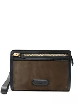 TOM FORD клатч с логотипом, зеленый