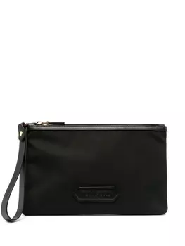 TOM FORD клатч с нашивкой-логотипом, черный