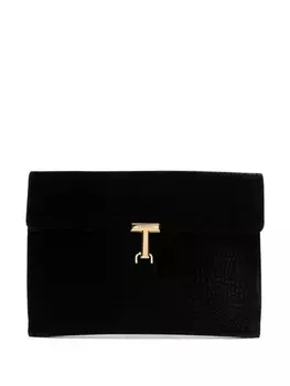 TOM FORD клатч с тиснением под крокодила, черный