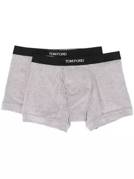 TOM FORD комплект из двух боксеров с логотипом, серый