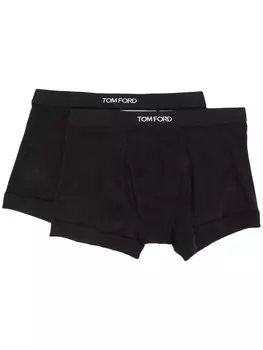 TOM FORD комплект из двух боксеров с логотипом на поясе, черный