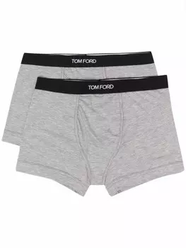 TOM FORD комплект из двух боксеров с логотипом, серый