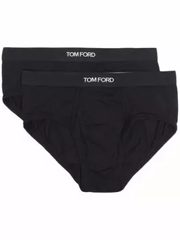TOM FORD комплект из двух трусов-брифов с логотипом, черный