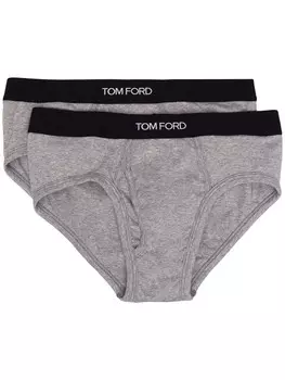 TOM FORD комплект из двух трусов-брифов с логотипом, серый