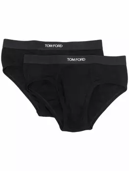 TOM FORD комплект из двух трусов-брифов с логотипом, черный