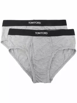 TOM FORD комплект из двух трусов-брифов с логотипом, серый