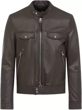 TOM FORD кожаная куртка на молнии, зеленый