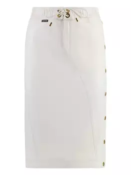 TOM FORD кожаная юбка миди, белый