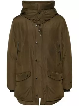 TOM FORD куртка-пуховик с капюшоном, зеленый