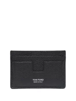 TOM FORD logo-print leather cardholder, синий
