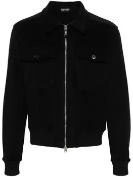 TOM FORD махровая куртка-рубашка на молнии, черный