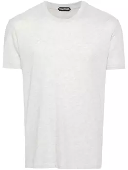 TOM FORD меланжевая футболка с вышитым логотипом, серый