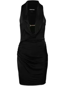 TOM FORD мини-платье с воротником-хомутиком, черный