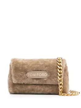 TOM FORD мини-сумка Label из овчины, нейтральный цвет
