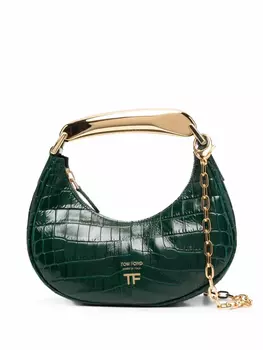 TOM FORD мини-сумка на плечо Bianca с тиснением под кожу крокодила, зеленый