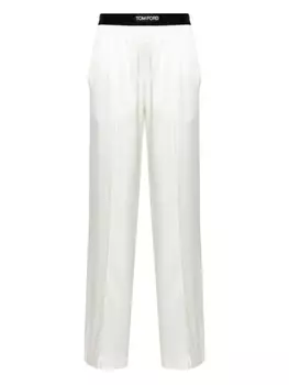 TOM FORD пижамные брюки с бархатной отделкой, белый