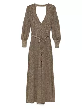 TOM FORD платье макси с V-образным вырезом и открытой спиной, золотой