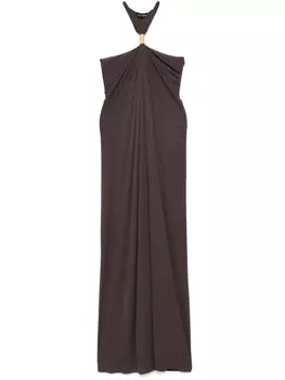 TOM FORD платье макси с вырезом, коричневый