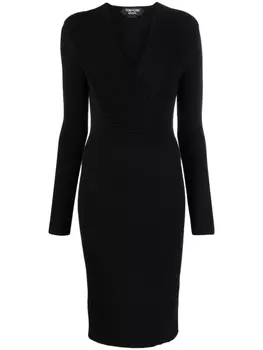 TOM FORD платье миди с V-образным вырезом, черный