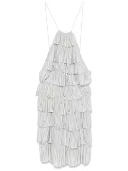 TOM FORD платье мини с оборками, серый