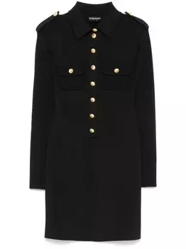 TOM FORD платье-мини в рубчик, черный