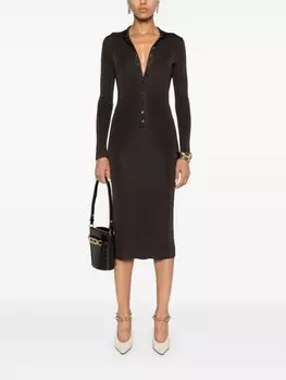 TOM FORD платье-поло миди, коричневый