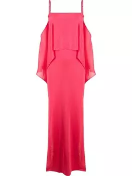 TOM FORD платье с оборками и открытыми плечами, розовый