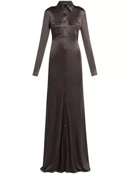 TOM FORD платье с воротником-поло, коричневый