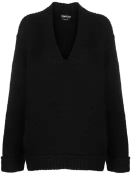 TOM FORD пуловер с V-образным вырезом, черный