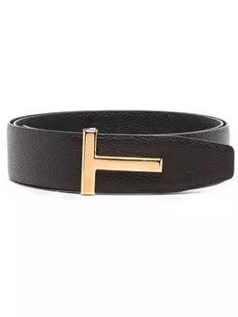 TOM FORD ремень с пряжкой-логотипом, коричневый