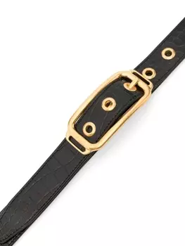 TOM FORD ремень с тиснением под кожу крокодила, коричневый